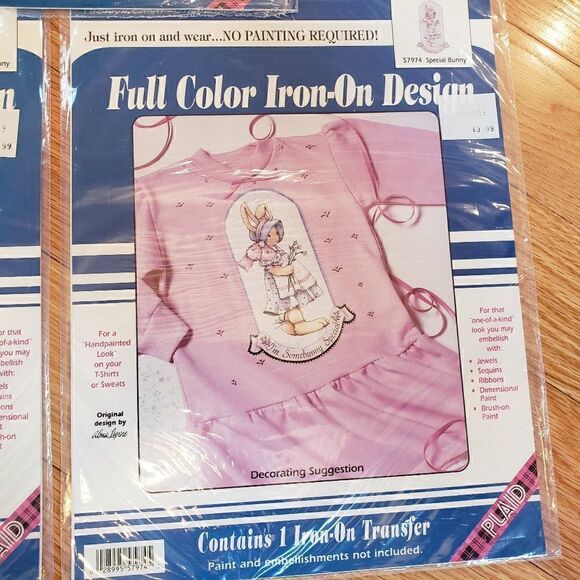 Fashion Show Originals Full On Iron On Transfer Design Bunnies Easter Lot of 3 - Picture 3 of 9